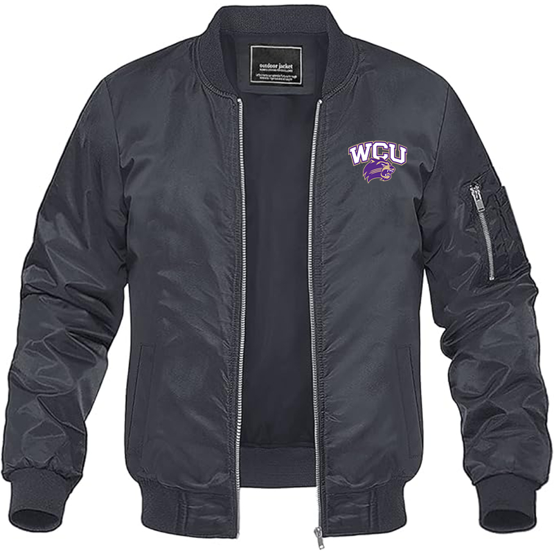 Men's Western Carolina Catamounts Lightweight Bomber Jacket Windbreaker Softshell Varsity Jacket Coat
